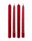 4 bougies chandelles rouges à paillettes dorées 25 cm