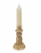 Bougie chandelle or et blanche 20 cm pailletée à étoiles