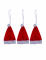 3 suspensions bonnets de Noël rouges et blancs 10 cm