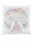 Coussin d'alliances mariage fleuri 18 x 18 cm en coton