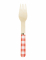 8 fourchettes en bois vichy rouge et doré 15,5 cm