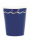 8 gobelets en carton festonnés bleu marine et or 200 ml chic
