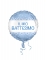Ballon en feuille 45 cm Étoiles de baptême bleu clair