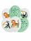 6 ballons en latex get wild safari 28 cm jungle tropicale