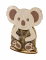 Décoration petit koala en bois et fourrure 15,5 x 8 cm