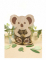 Mise en scène avec feuilles de la décoration petit koala