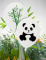 Gros plan sur les motifs panda et bambou des ballons en latex panda pour décoration anniversaire