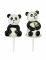 2 figurines en résine panda 7 cm pour gâteau