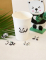 Exemple d utilisation sur un gobelet du stickers autocollants ronds panda