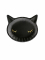 6 assiettes en carton tête de chat noir 22 cm yeux dorés