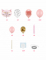 Détail du contenu et des accessoires du bouquet de ballons chat rose