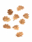 9 feuilles de chêne en tissu métallisé dorées 7,8 x 5,3 cm pour décoration