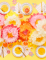 Décoration de table des fleurs géantes en papier à suspendre rose jaune et orange