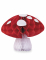 Décoration grand champignon alvéolé 21 cm rouge et blanc