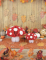 Mise en scène automnale de la décoration de champignon alvéolé