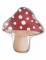 Gros plan de l assiette en carton champignon rouge et blanc à pois