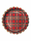 8 assiettes festonnées en carton tartan de Noël 23 cm bordure dorée