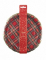 Vue de l emballage des assiettes festonnées en carton tartan de Noël