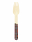 8 fourchettes en bois tartan de Noël 16 cm jetables