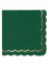 16 serviettes festonnées en papier vert et or 33 x 33 cm pour Noël