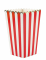 8 boîtes à popcorn rouges et blanches rayures et liseré doré