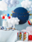 Vue d ensemble de la mise en scène de la décoration de gâteau petit avion