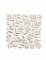 20 serviettes cocktail en papier blanc et or à motif feuillage festonné