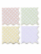 16 serviettes papier lilas, rose, jaune, vert et or 33x33cm à motifs carreaux