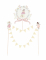 Cake topper guirlande joyeux anniversaire fée avec médaillon 12 cm pastel et fleurs