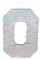 Vue de face de la piñata chiffre 0 pour fête holographique argent