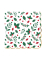 16 serviettes en papier festonnées houx Noël 33 x 33 cm bord doré