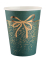 10 gobelets en carton Noël vert et doré 27 cl design festif