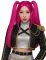 Perruque Kpop couettes rose adulte