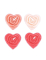 4 Bougies pastel roses en forme de cœur
