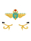 Détail des motifs de scarabée et d yeux des tatouages pailletés reine d Egypte