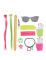 Détail du contenu du Set 8 accessoires années 80