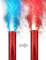 Illustration de l effet de transition des fontaines scintillantes à changement de couleur bleu et rouge pailletées