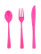 18 Couverts réutilisables en plastique rose