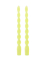 2 Bougies chandelles torsadées jaune 25 cm