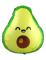 Ballon aluminium Avocat Kawaï 52 x 60 cm