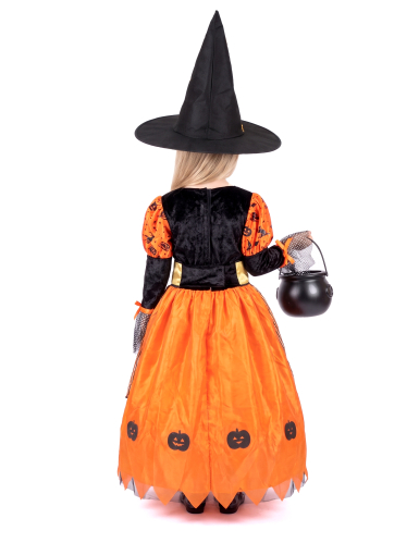Déguisement sorcière orange fille Halloween