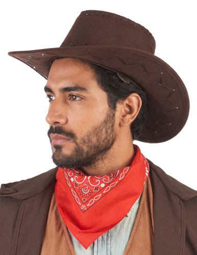 Chapeau cowboy marron effet suédé adulte
