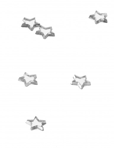 48 étoiles miroir argentées 1 cm confettis de table