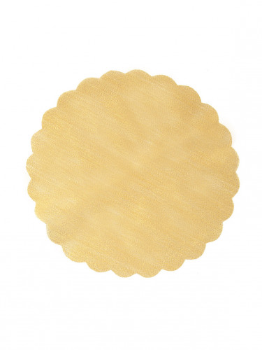 6 ronds de tulle aspect métallisé or 24 cm pour table de fête