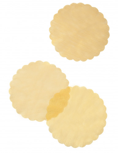 6 ronds de tulle aspect métallisé or 24 cm pour table de fête