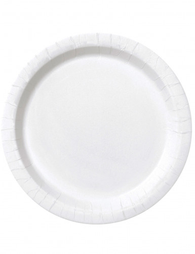 16 assiettes en carton blanches 23 cm jetables rondes