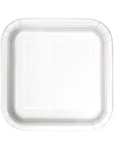 14 assiettes carrées en carton blanches 23 cm jetables