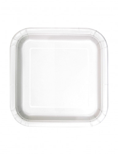 16 petites assiettes en carton blanches carrées 18 cm