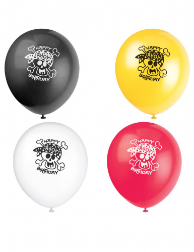 8 ballons pirate multicolores 30 cm