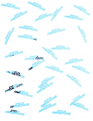 Confettis de table en bois joyeux anniversaire turquoise 15 g, 5,5 cm
